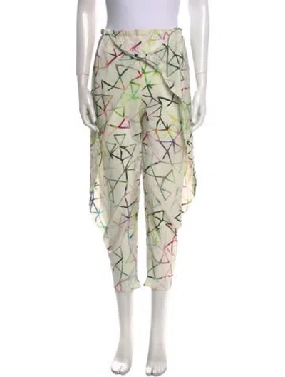 Pre-owned Alexis Silk Straight Leg Pants In Neutral