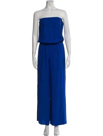 Pre-owned Alexis Silk Strapless Jumpsuit In Blue