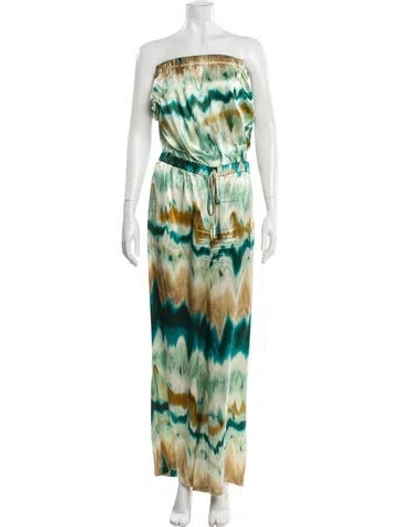 Pre-owned Alexis Silk Tie-dye Print Jumpsuit In Neutral