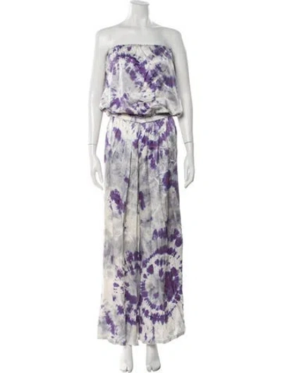 Pre-owned Alexis Silk Tie-dye Print Jumpsuit In White