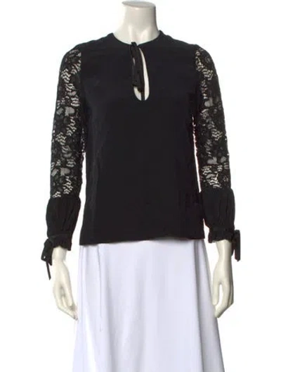 Pre-owned Alexis Silk V-neck Blouse In Black