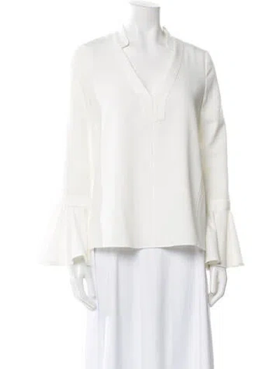 Pre-owned Alexis Silk V-neck Blouse In Neutral