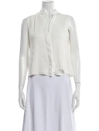 Pre-owned Alexis Silk V-neck Blouse In White