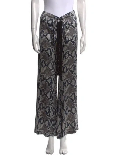 Pre-owned Alexis Silk Wide Leg Pants In Gray