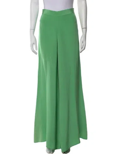 Pre-owned Alexis Silk Wide Leg Pants In Green
