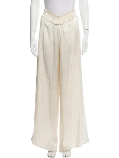 Pre-owned Alexis Silk Wide Leg Pants In Neutral