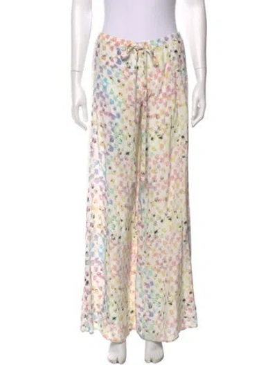 Pre-owned Alexis Silk Wide Leg Pants In Neutral