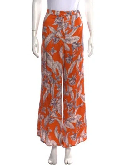 Pre-owned Alexis Silk Wide Leg Pants In Orange