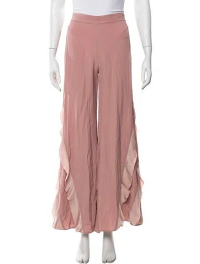 Pre-owned Alexis Silk Wide Leg Pants In Pink