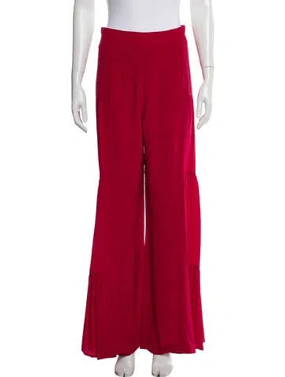 Pre-owned Alexis Silk Wide Leg Pants In Red