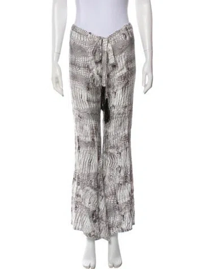 Pre-owned Alexis Silk Wide Leg Pants In White