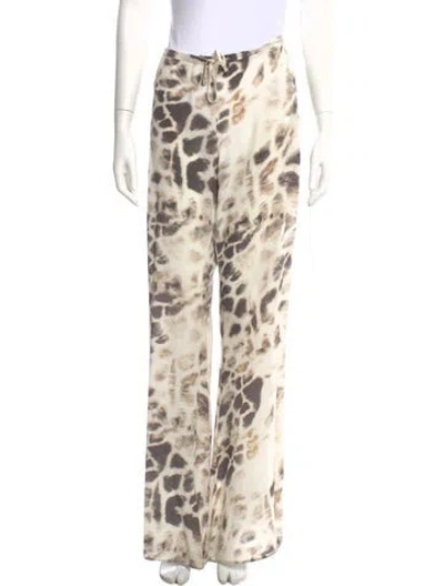 Pre-owned Alexis Silk Wide Leg Pants In White