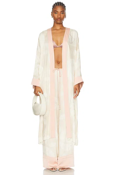 Alexis Silman Robe In Pearl White