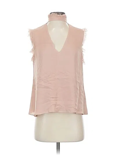 Pre-owned Alexis Sleeveless Silk Top Pink Halter Neckline Tops
