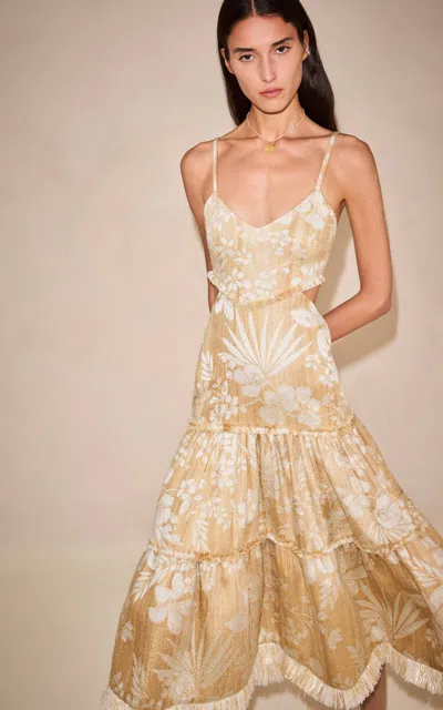 Alexis Sonora Cotton-blend Midi Dress In Neutral