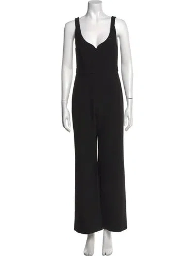 Pre-owned Alexis Square Neckline Jumpsuit In Black