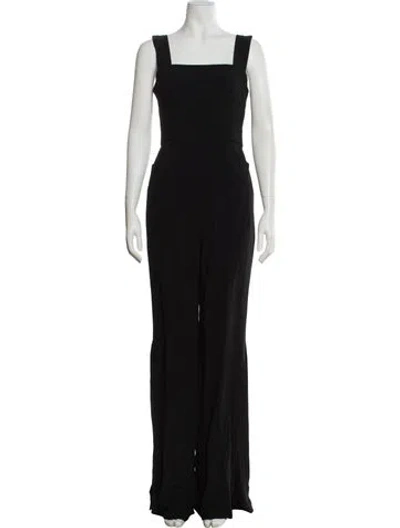 Pre-owned Alexis Square Neckline Jumpsuit In Black