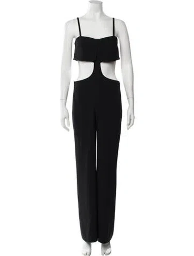 Pre-owned Alexis Square Neckline Jumpsuit In Black