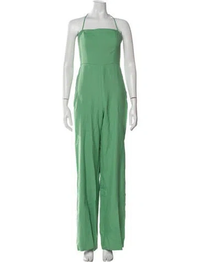 Pre-owned Alexis Square Neckline Jumpsuit In Green
