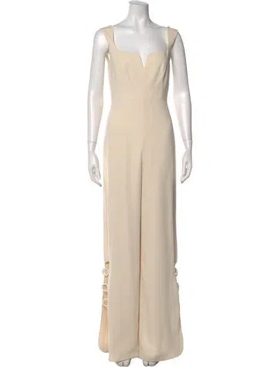 Pre-owned Alexis Square Neckline Jumpsuit In Neutral