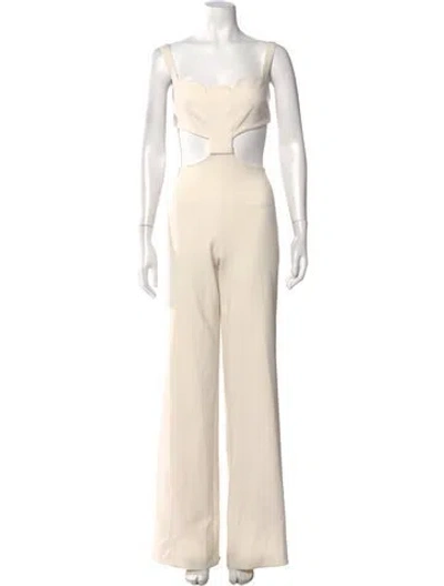 Pre-owned Alexis Square Neckline Jumpsuit In Neutral