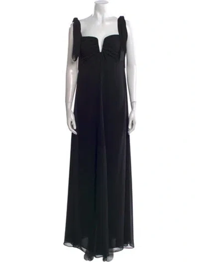 Pre-owned Alexis Square Neckline Long Dress In Black