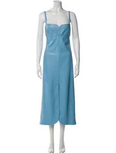 Pre-owned Alexis Square Neckline Long Dress In Blue