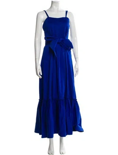 Pre-owned Alexis Square Neckline Long Dress In Blue
