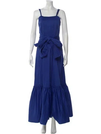 Pre-owned Alexis Square Neckline Long Dress In Blue