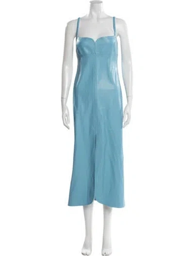 Pre-owned Alexis Square Neckline Long Dress In Blue