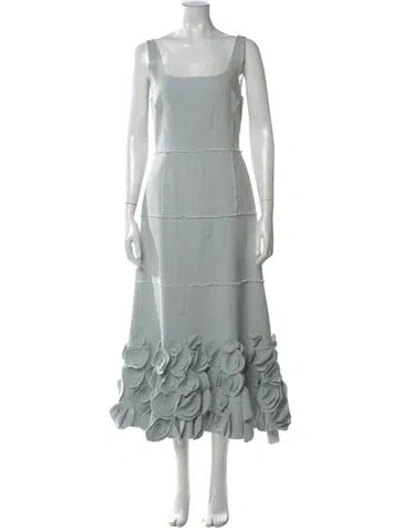 Pre-owned Alexis Square Neckline Long Dress In Blue