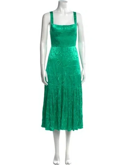 Pre-owned Alexis Square Neckline Long Dress In Green