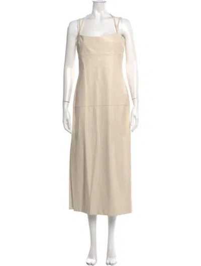 Pre-owned Alexis Square Neckline Long Dress In Neutral