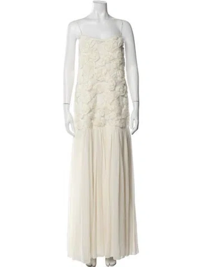 Pre-owned Alexis Square Neckline Long Dress In Neutrals