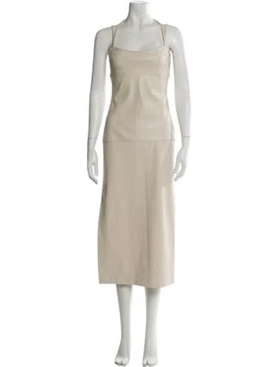 Pre-owned Alexis Square Neckline Long Dress In Neutrals