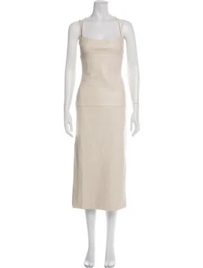 Pre-owned Alexis Square Neckline Long Dress In Neutrals