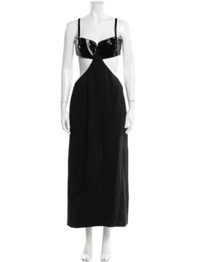 Pre-owned Alexis Square Neckline Long Dress W/ Tags In Black