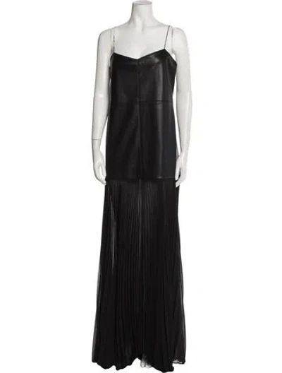 Pre-owned Alexis Square Neckline Long Dress W/ Tags In Black