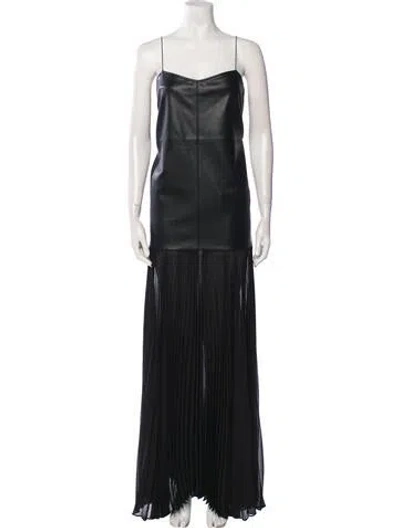 Pre-owned Alexis Square Neckline Long Dress W/ Tags In Black