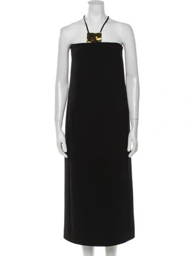 Pre-owned Alexis Square Neckline Long Dress W/ Tags In Black