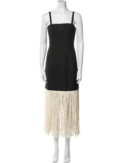 Pre-owned Alexis Square Neckline Long Dress W/ Tags In Black