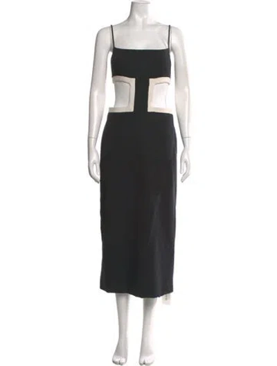 Pre-owned Alexis Square Neckline Long Dress W/ Tags In Black