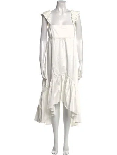 Pre-owned Alexis Square Neckline Long Dress W/ Tags In White