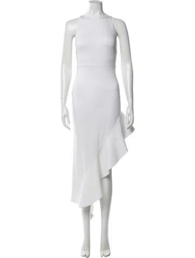 Pre-owned Alexis Square Neckline Long Dress In White