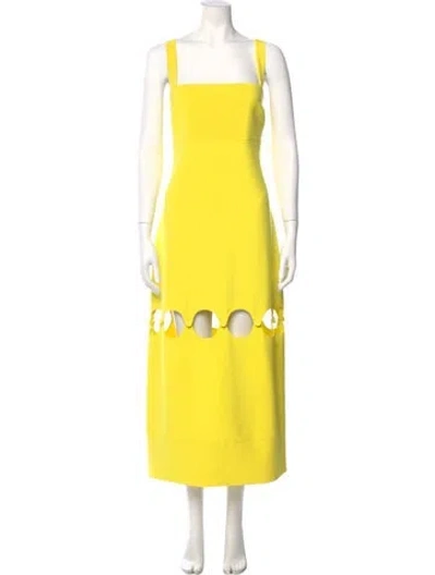 Pre-owned Alexis Square Neckline Long Dress In Yellow