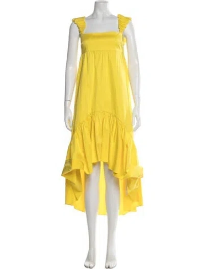 Pre-owned Alexis Square Neckline Long Dress In Yellow