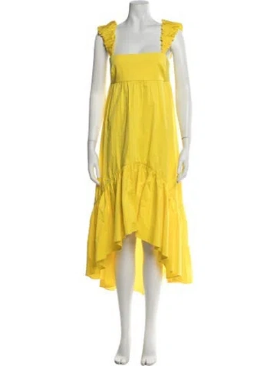 Pre-owned Alexis Square Neckline Long Dress In Yellow