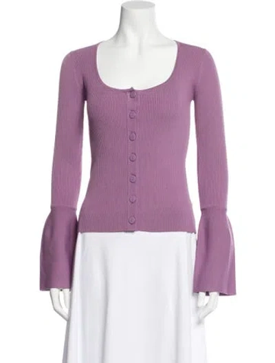 Pre-owned Alexis Square Neckline Long Sleeve Top In Purple