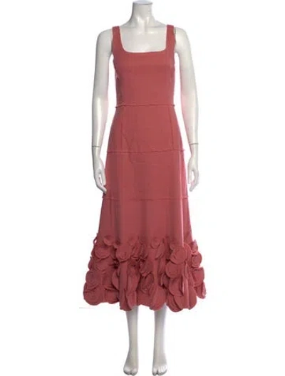 Pre-owned Alexis Square Neckline Midi Length Dress W/ Tags In Pink