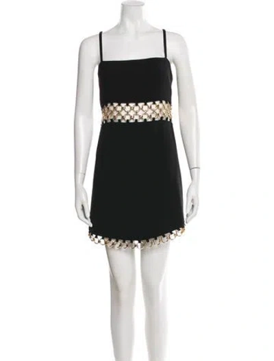 Pre-owned Alexis Square Neckline Mini Dress In Black